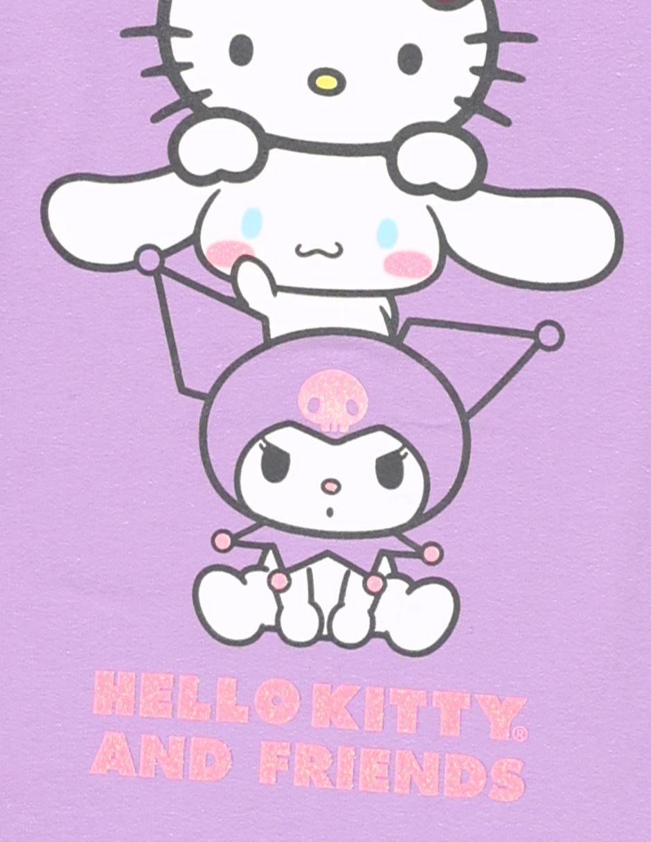 Playera Hello kitty and Friends manga corta para niña 4