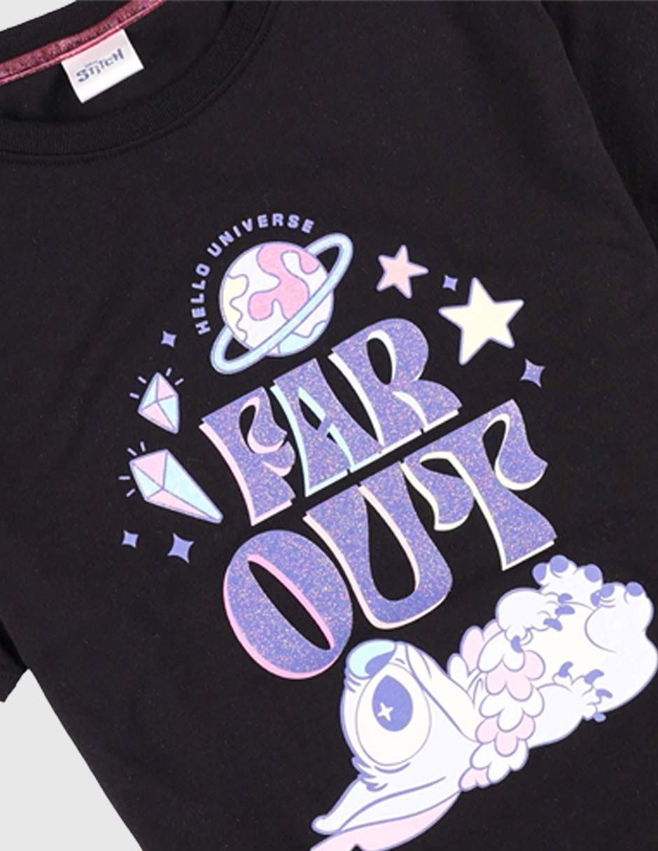 Playera Stitch manga corta para niña 4