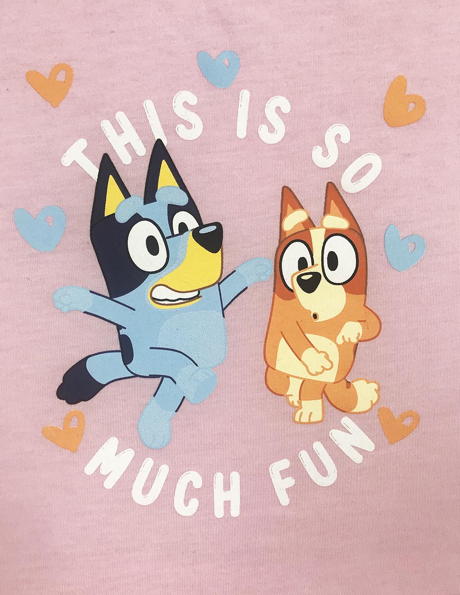 Playera Bluey manga corta para niña 3