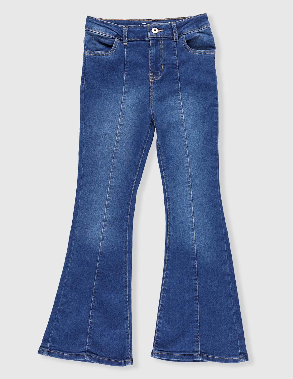 Jeans flare deslavado para niña
