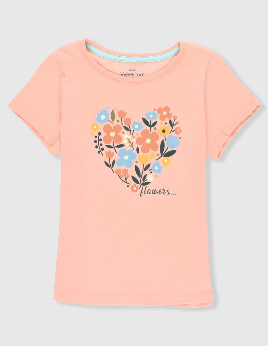 Playera manga corta para niña