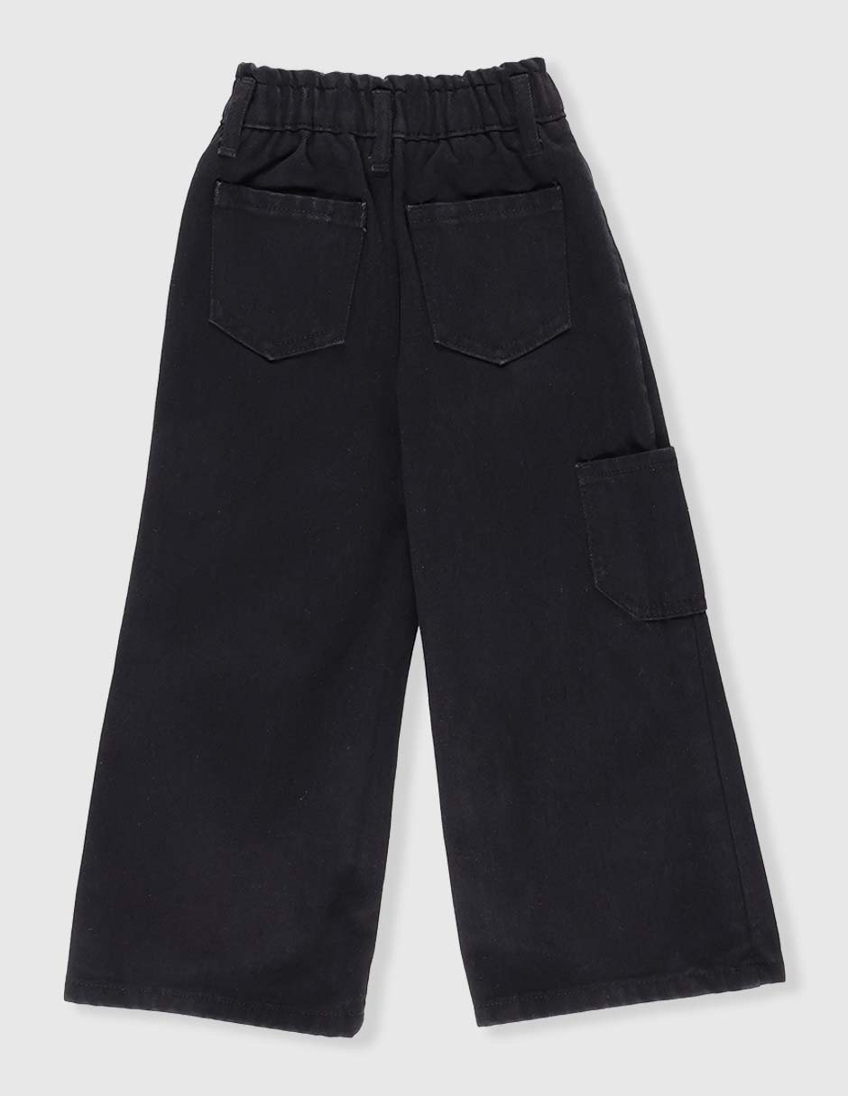 Jeans amplio lavado obscuro para niña 2