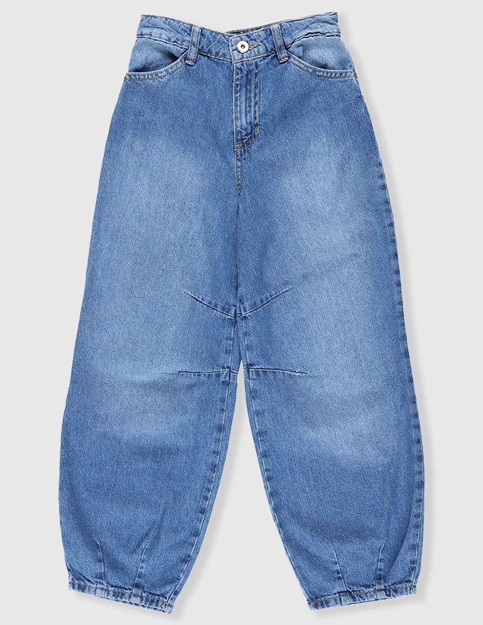 Jeans relaxed baggy deslavado para niña Jeans relaxed baggy deslavado para niña