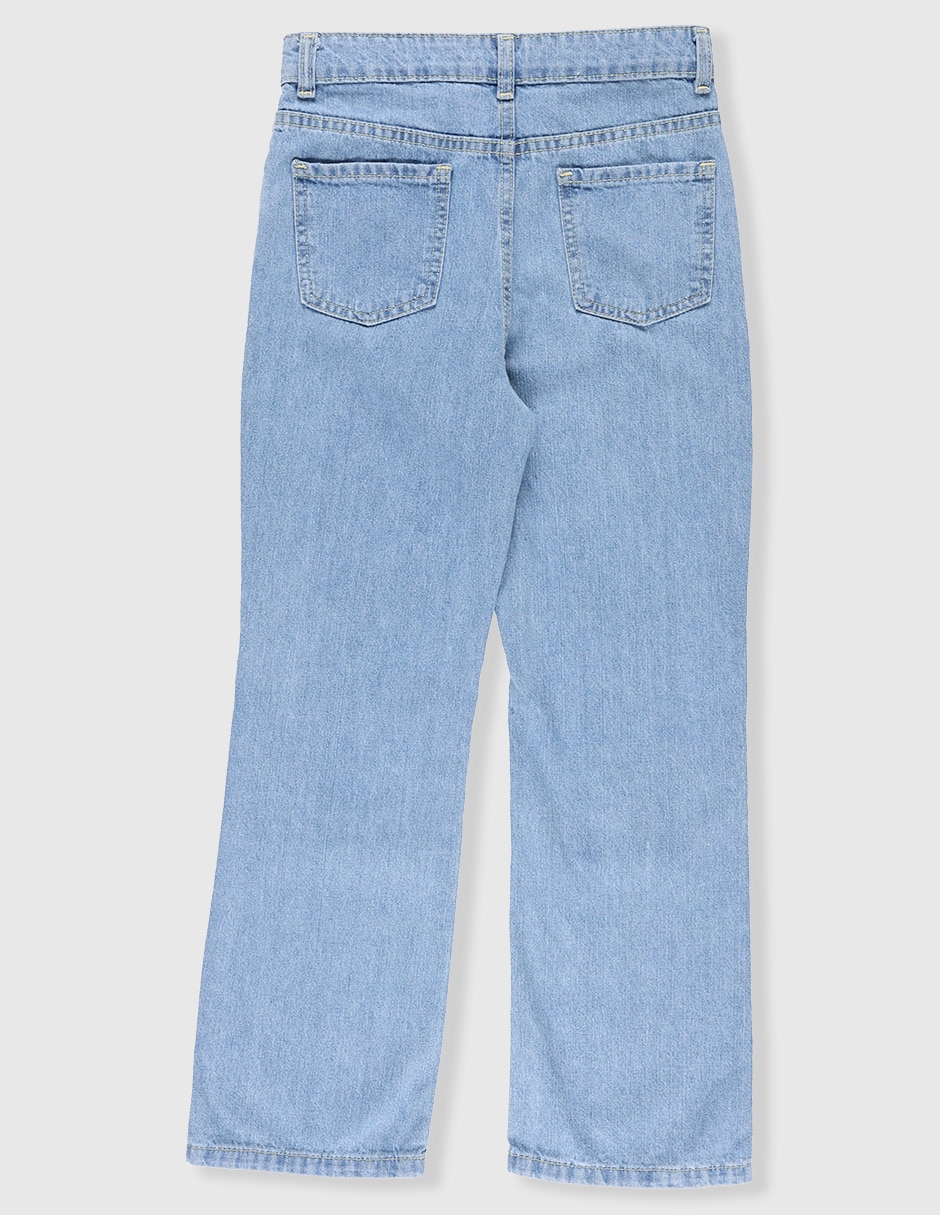 Jeans straight lavado claro para niña 2