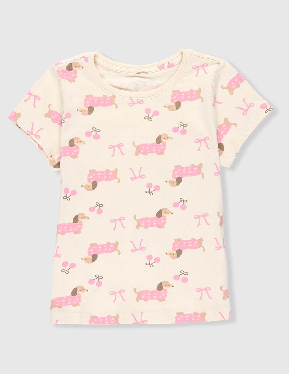 Playera manga corta para niña