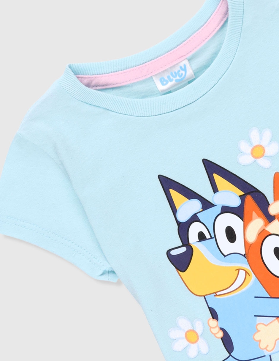 Playera Bluey y Bingo manga corta para niña 4