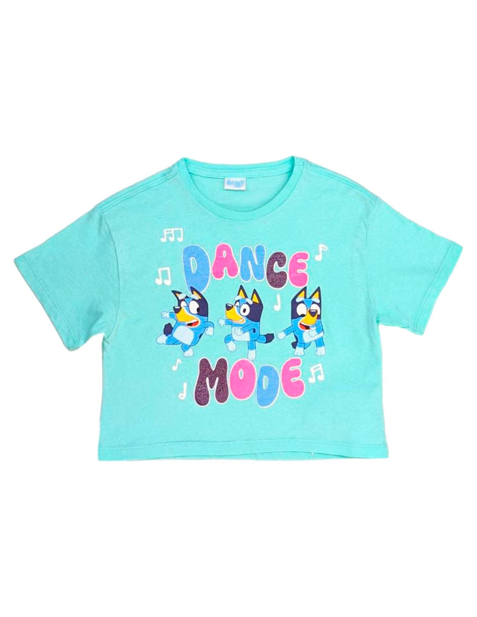 Playera Bluey manga corta para niña Playera Bluey manga corta para niña