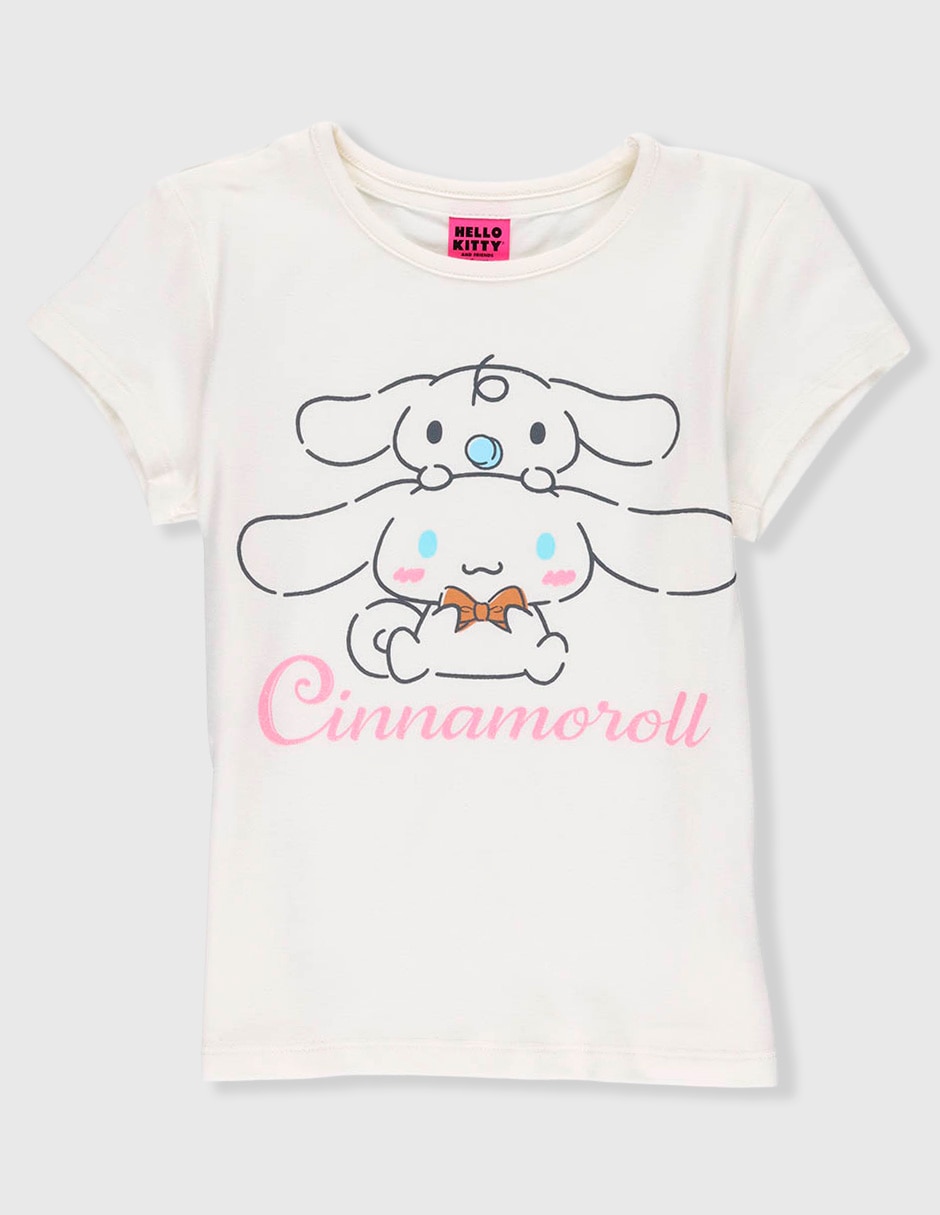 Playera Cinnamoroll Hello Kitty and Friends manga corta para niña Playera Cinnamoroll Hello Kitty and Friends manga corta para niña