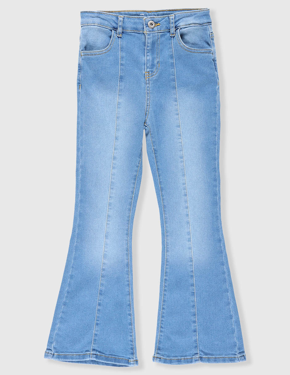 Jeans flare deslavado para niña Jeans flare deslavado para niña