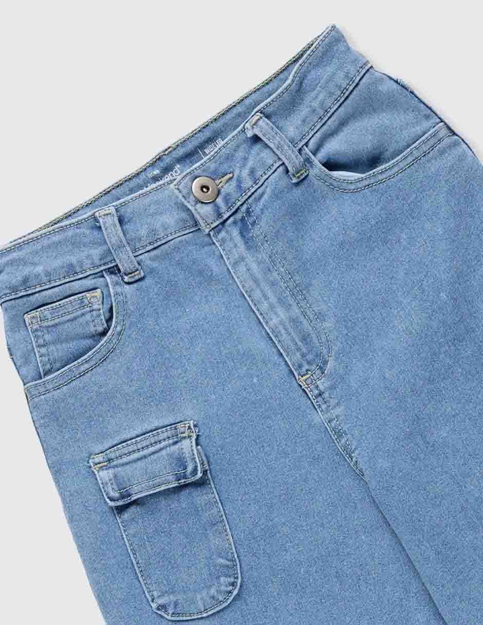 Jeans cargo amplio para niña 3