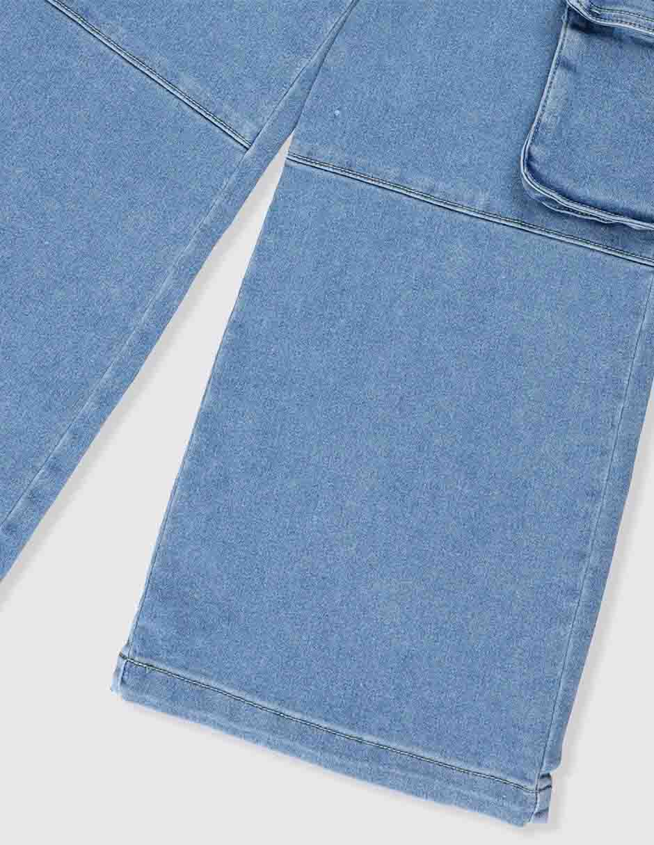 Jeans cargo amplio para niña 4