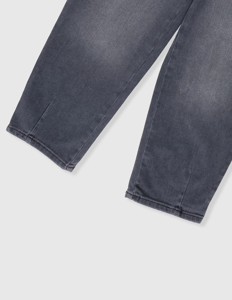 Jeans amplio lavado obscuro para niña 4