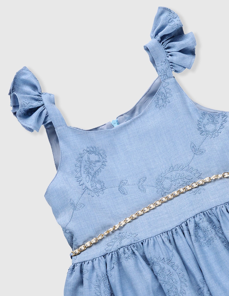 Vestido manga volantes para niña 3