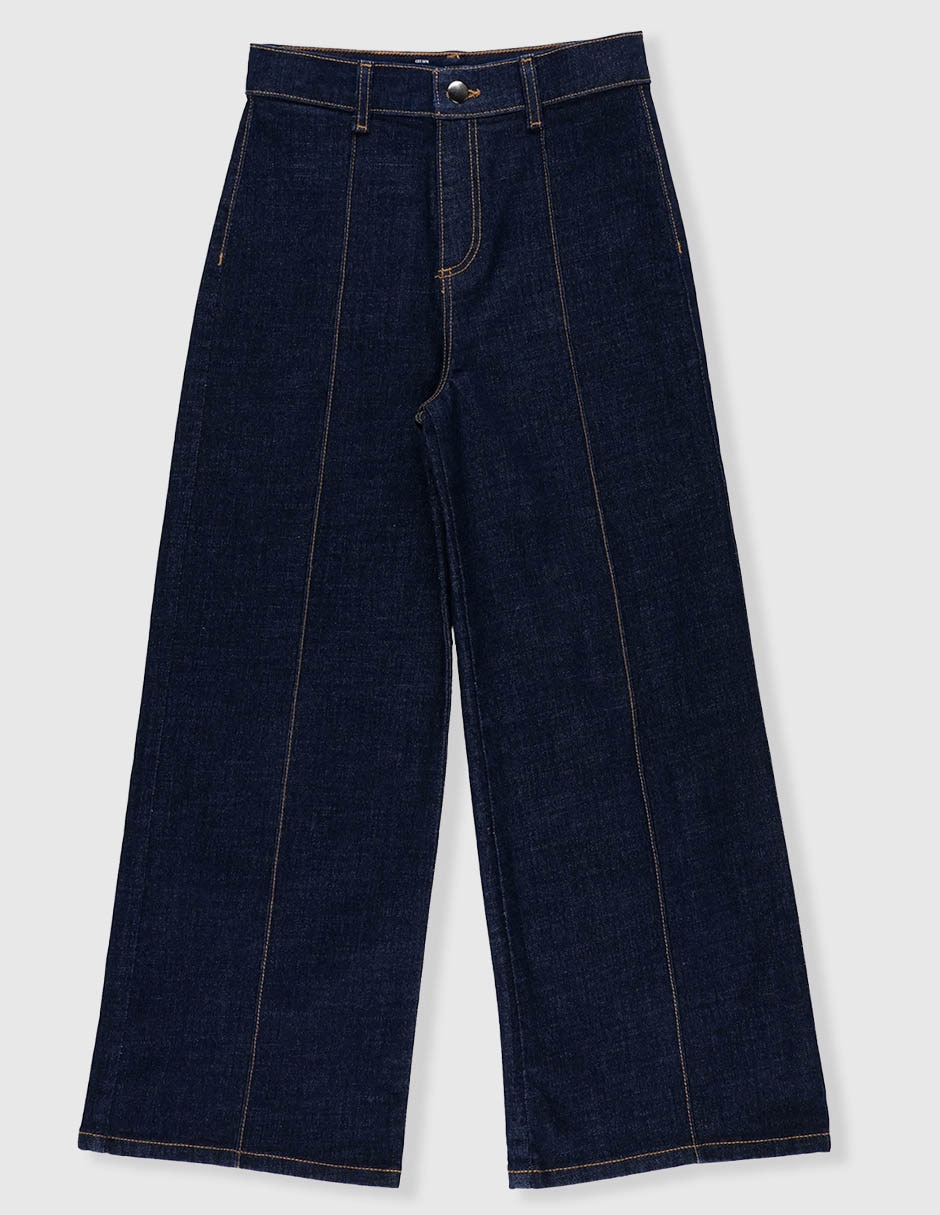 Jeans wide leg lavado medio para niña Jeans wide leg lavado medio para niña