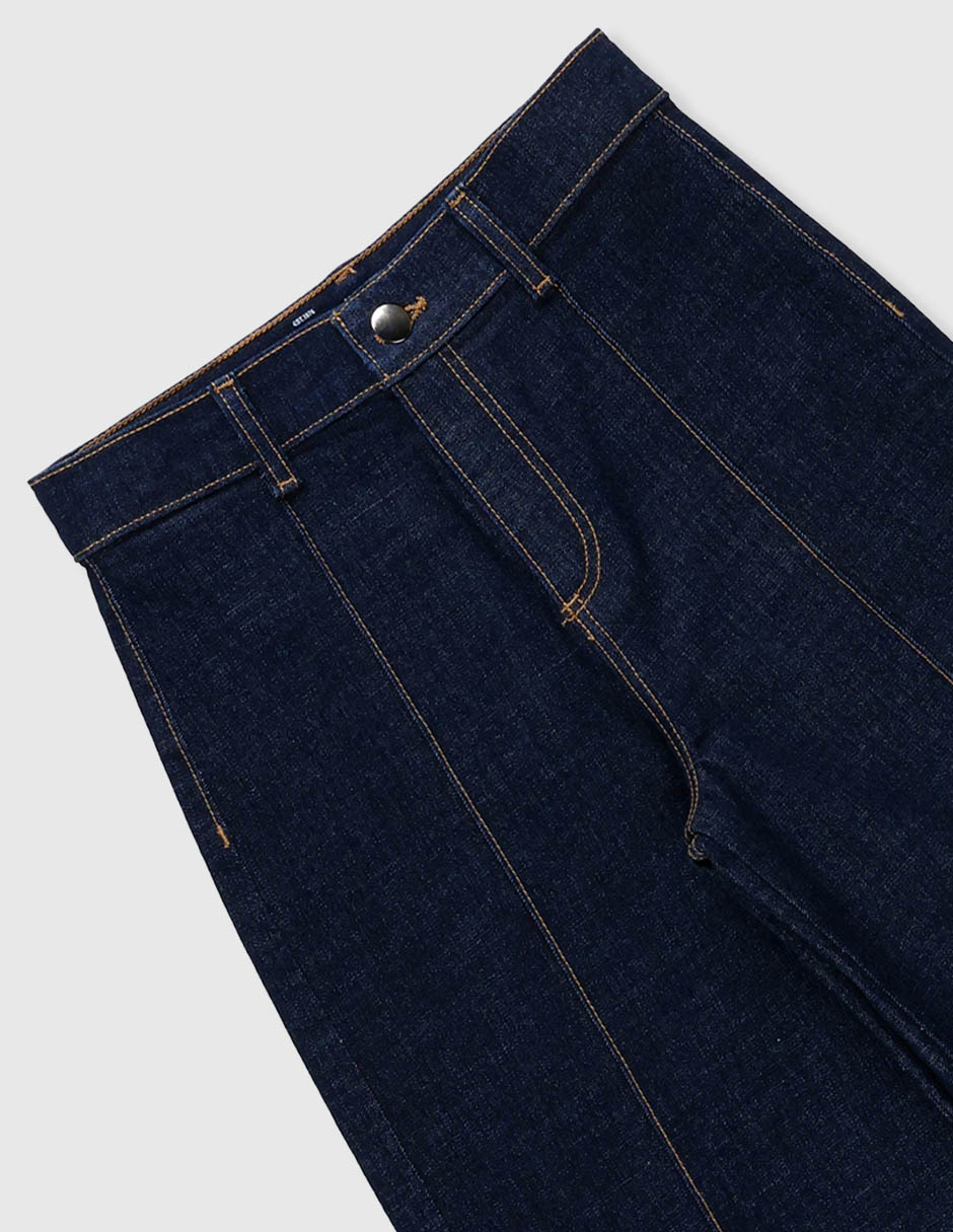 Jeans wide leg lavado medio para niña 3