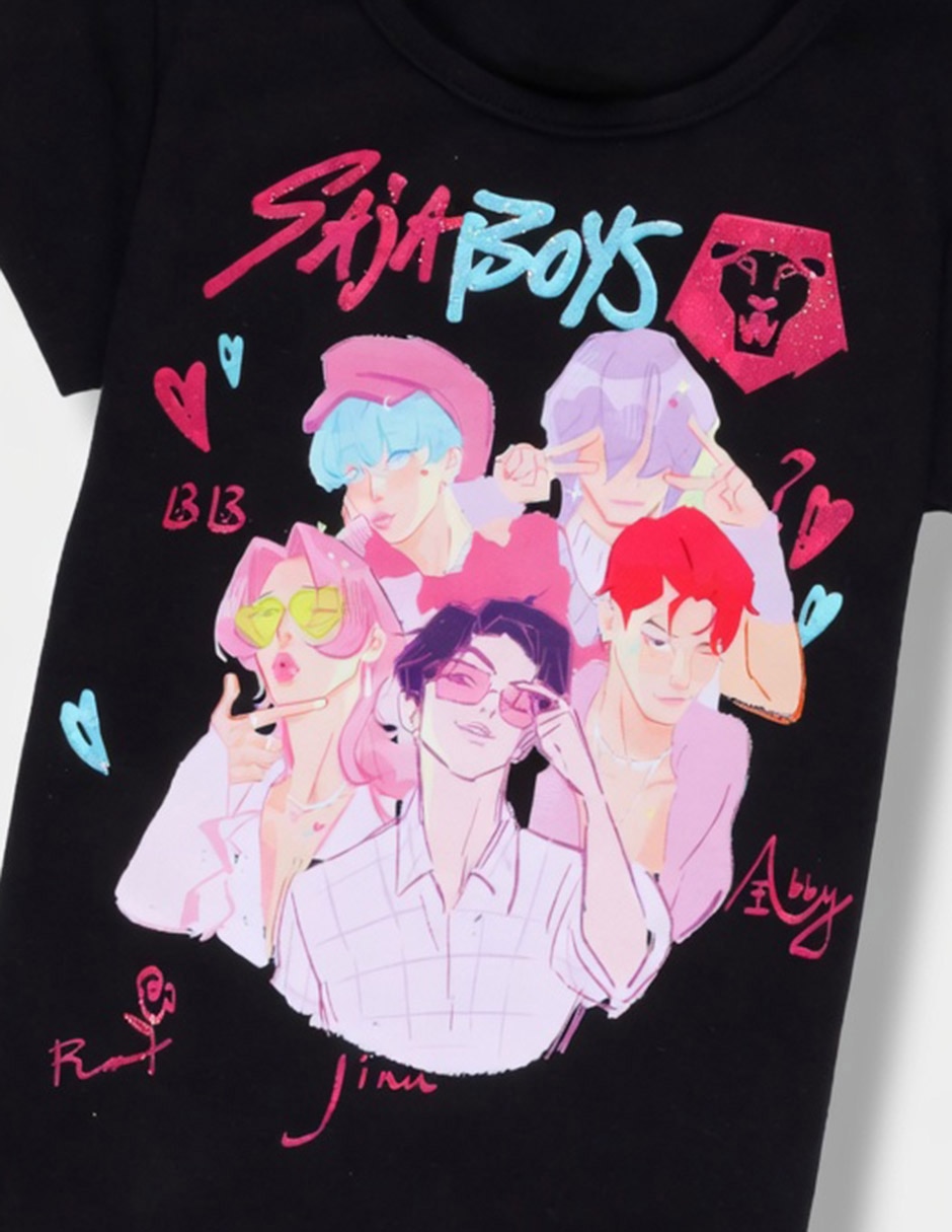 Playera Saja Boys Las Guerreras K-Pop manga corta para niña 4