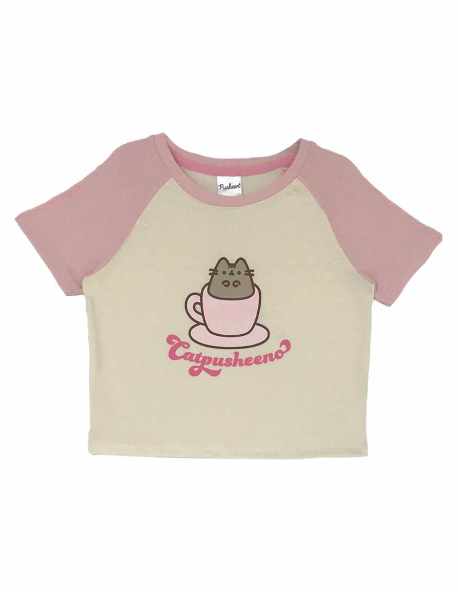 Playera Pusheen manga corta para niña